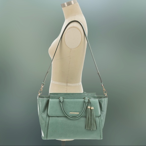BRAHMIN TAYLOR SATCHEL TEAL EISENHOWER NEW W/ TAGS - Picture 9 of 9